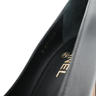 Black Leather CC Cap-Toe Pumps