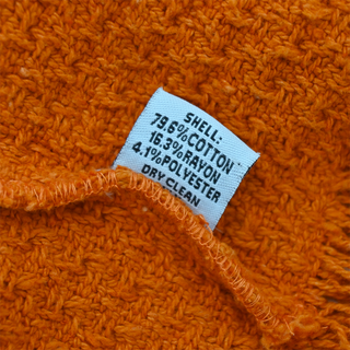 Orange Fringed Knit Cropped Jacket