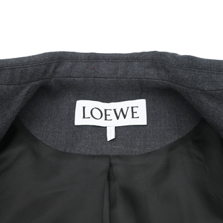 Charcoal Grey Wool Twill Double-Breasted Blazer
