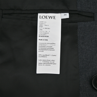 Charcoal Grey Wool Twill Double-Breasted Blazer