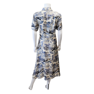 Kiera Blue Mythical Silk Shirt Dress