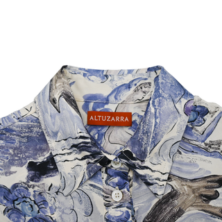 Kiera Blue Mythical Silk Shirt Dress
