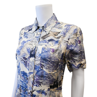 Kiera Blue Mythical Silk Shirt Dress