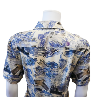 Kiera Blue Mythical Silk Shirt Dress