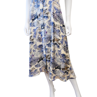Kiera Blue Mythical Silk Shirt Dress