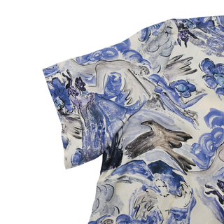 Kiera Blue Mythical Silk Shirt Dress