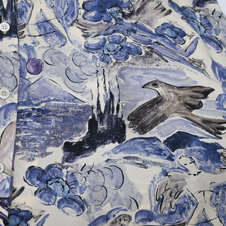 Kiera Blue Mythical Silk Shirt Dress