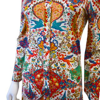 Multicolor Pegaso Motif Shirt Dress