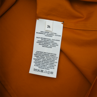 Burnt Orange Cotton Midi Shirt Dress