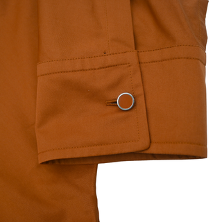Burnt Orange Cotton Midi Shirt Dress