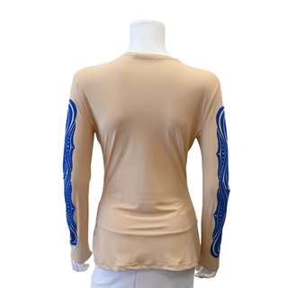 Beige Velvet Tattoo Stretch Top