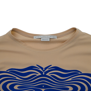 Beige Velvet Tattoo Stretch Top