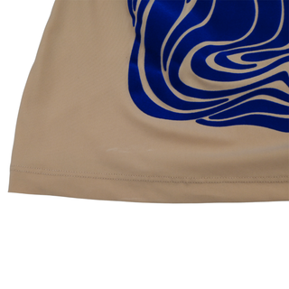 Beige Velvet Tattoo Stretch Top