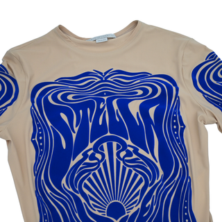 Beige Velvet Tattoo Stretch Top