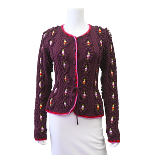 Adrienne Floral Embroidery Knit Cardigan