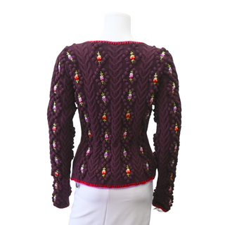 Adrienne Floral Embroidery Knit Cardigan