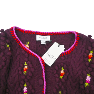 Adrienne Floral Embroidery Knit Cardigan
