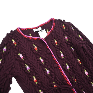 Adrienne Floral Embroidery Knit Cardigan