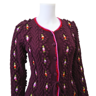 Adrienne Floral Embroidery Knit Cardigan