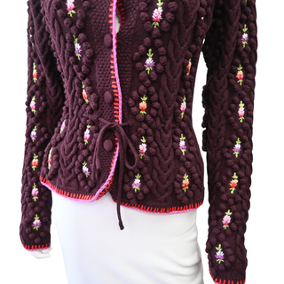 Adrienne Floral Embroidery Knit Cardigan