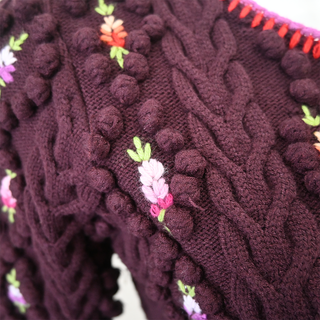 Adrienne Floral Embroidery Knit Cardigan