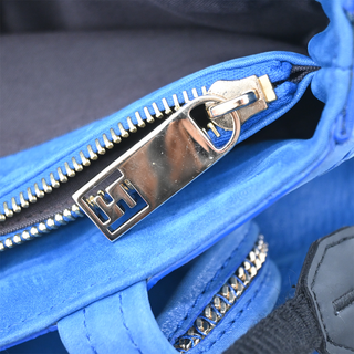 FENDI | Cobalt Blue Nubuck FF Chains Tote Bag