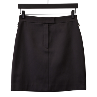 Ebano Black Satin Mini Skirt