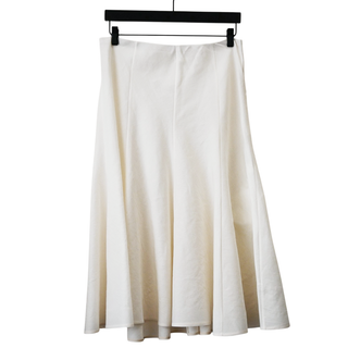 Lenno Natural Ivory Silk & Cotton Maxi Skirt