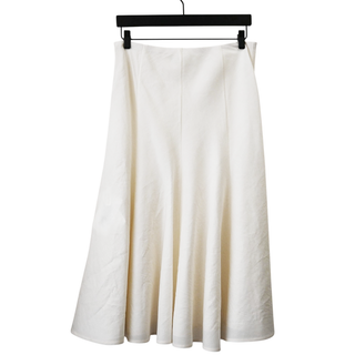 Lenno Natural Ivory Silk & Cotton Maxi Skirt