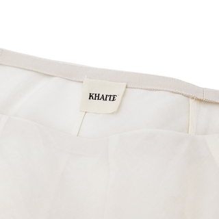 Lenno Natural Ivory Silk & Cotton Maxi Skirt