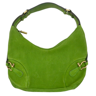 Green Leather Hobo Shoulder Bag