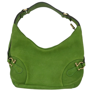 Green Leather Hobo Shoulder Bag