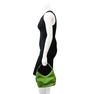 Green Leather Hobo Shoulder Bag