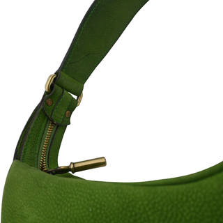 Green Leather Hobo Shoulder Bag