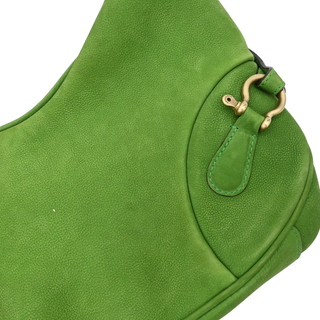 Green Leather Hobo Shoulder Bag