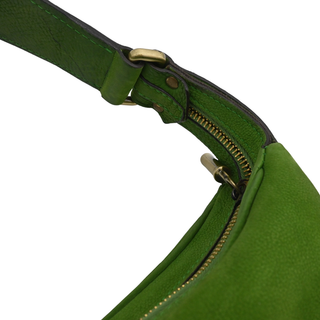 Green Leather Hobo Shoulder Bag