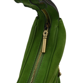 Green Leather Hobo Shoulder Bag