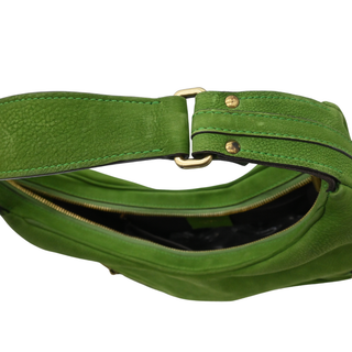 Green Leather Hobo Shoulder Bag
