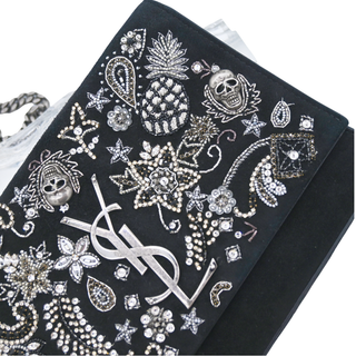 Kate Embellished Suede Chain Crossbody Bag