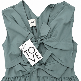 Sea Green Elen Organic Cotton Tie-Front Peplum Top
