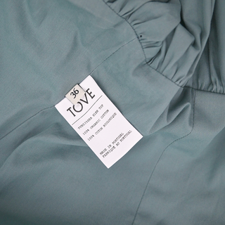 Sea Green Elen Organic Cotton Tie-Front Peplum Top