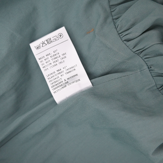 Sea Green Elen Organic Cotton Tie-Front Peplum Top