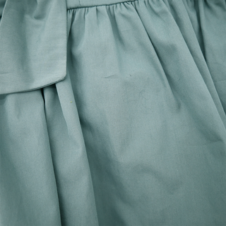 Sea Green Elen Organic Cotton Tie-Front Peplum Top
