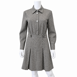 Regor Houndstooth Wool-Blend Shirt Dress