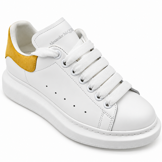 White & Mustard Suede Oversized Sneakers