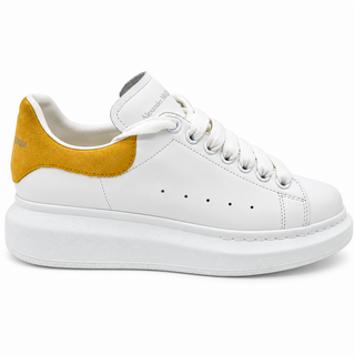 White & Mustard Suede Oversized Sneakers