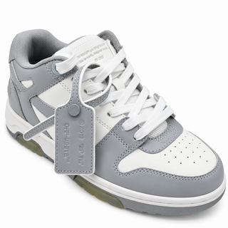 Gray & White Zip Tie Low-Top Sneakers