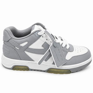 Gray & White Zip Tie Low-Top Sneakers