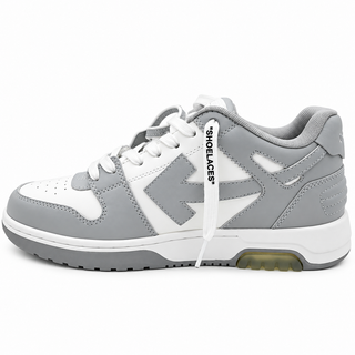 Gray & White Zip Tie Low-Top Sneakers