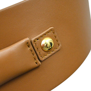 Tan Dual Strap Knot Detail Leather Belt